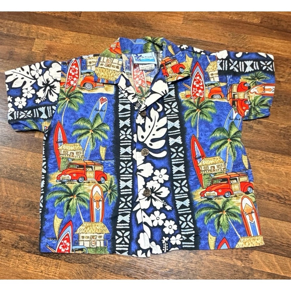 Vintage RJC little dude Hawaiian button up shirt size 24 months. Summer vibe